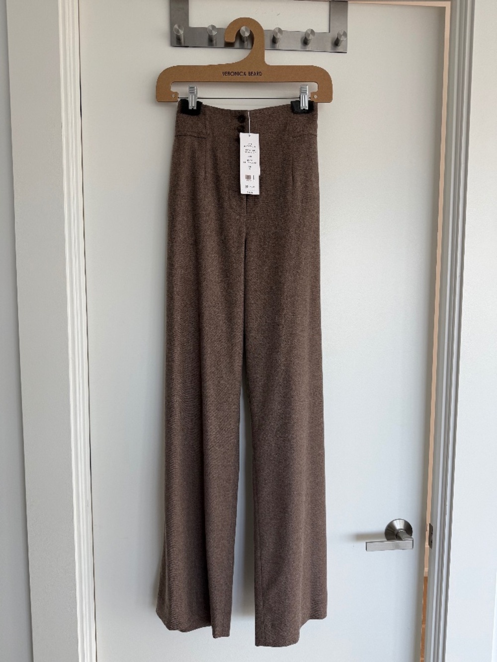 Veronica Beard Giovanna Wide-Leg Pants Lichen Melange Size 10 NWT